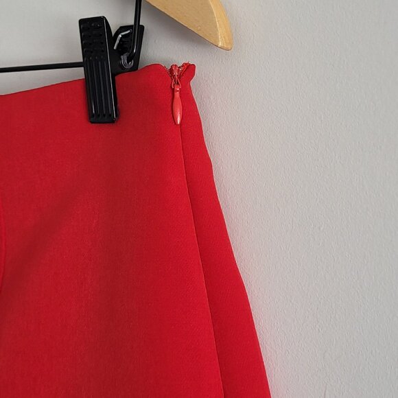 Zara Red High-Waisted Seam Shorts Size Large - Picture 6 of 7